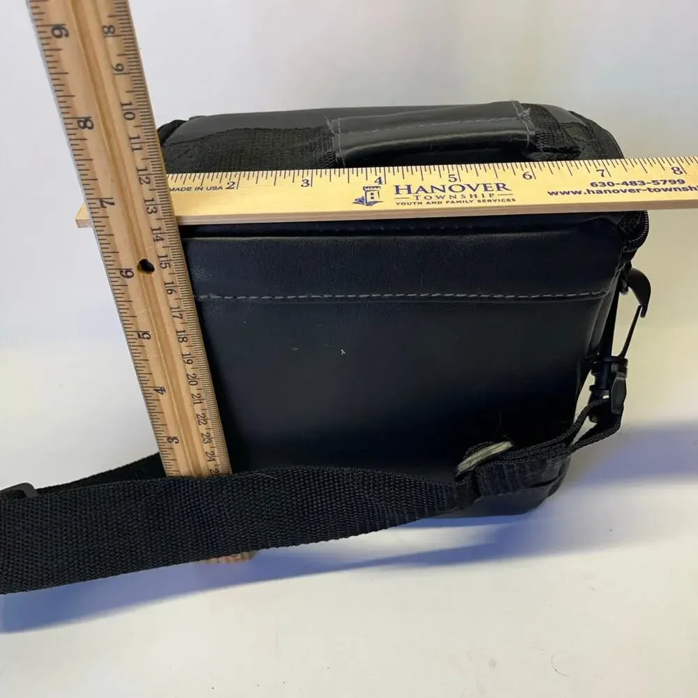 COMPACT DIGITAL CAMERA CASE WITH STRAP BLACK EXTRA STORAGE